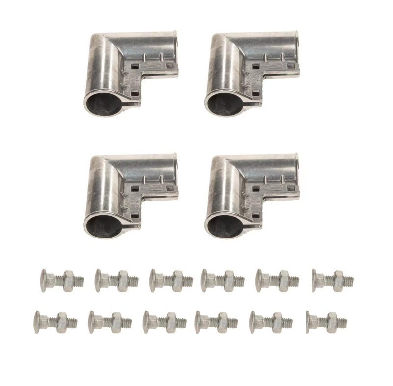 Dailydanny Chain Link Fence Gate Corner 1 3/8"" x 1 3/8"" Aluminum Gate Corner Gate Elbow, 4 Pack (Silver) - Image 1